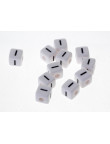 Perle Blanche Acrylique Lettre Alphabet 10mm x 10 pièces