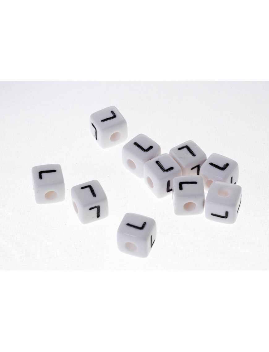 Perle Blanche Acrylique Lettre Alphabet 10mm x 10 pièces