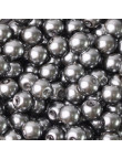20 Perles imitation en Verre 8mm Couleur Gris