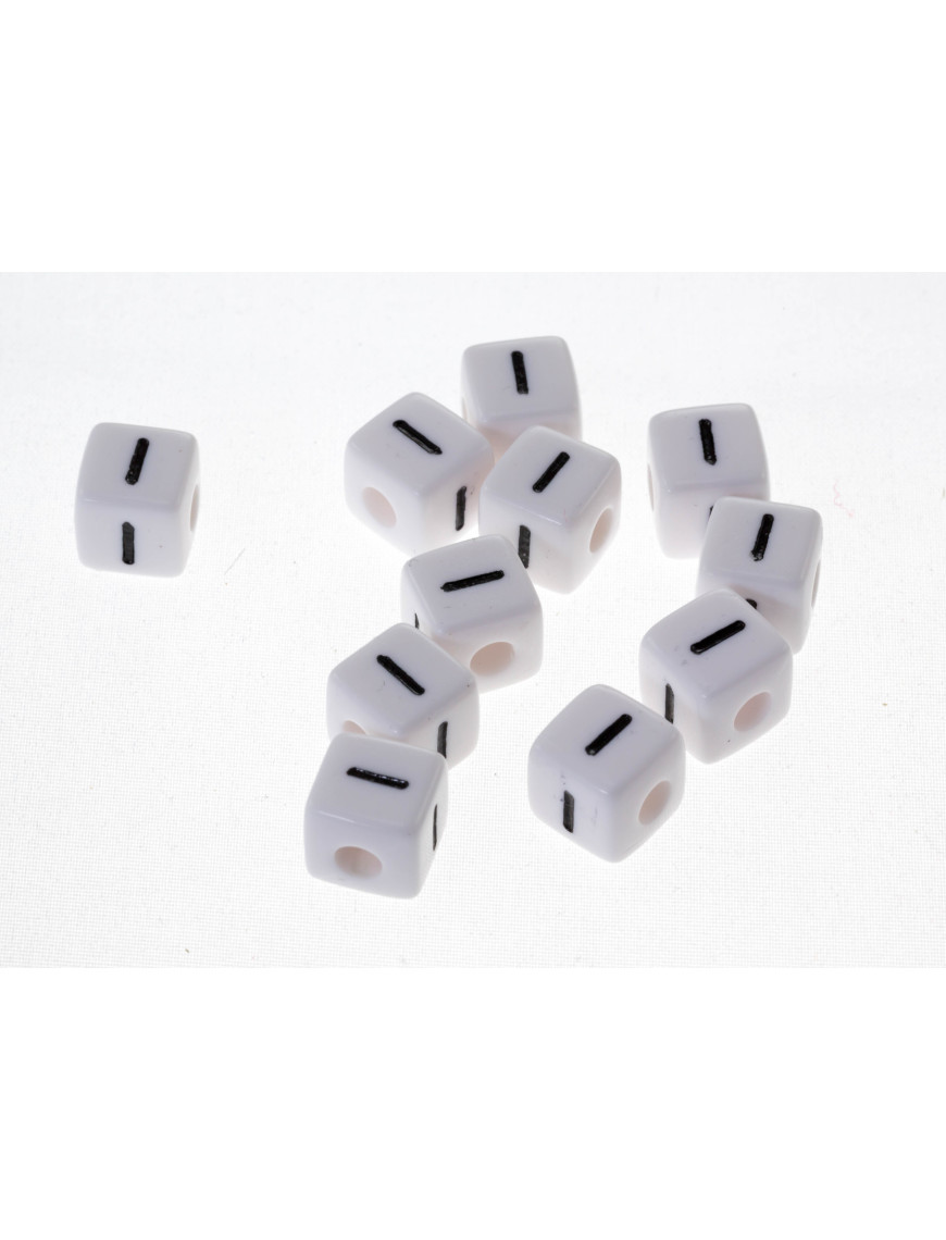 20 Perles Lettres Alphabet Acrylique Blanche - 10 Mm - Marque SAVMER - Neuf