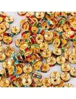 20 Perles 10mm Rondelle Couleur Doré Strass Multicolore