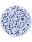 Perle Alphabet 7mm x 4mm Blanc Ecriture Noir Lettre au Choix