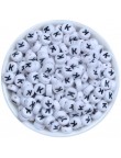 Perle Alphabet 7mm x 4mm Blanc Ecriture Noir Lettre au Choix