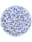 Perle Alphabet 7mm x 4mm Blanc Ecriture Noir Lettre au Choix