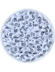 Perle Alphabet 7mm x 4mm Blanc Ecriture Noir Lettre au Choix
