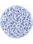 Perle Alphabet 7mm x 4mm Blanc Ecriture Noir Lettre au Choix