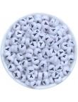 Perle Alphabet 7mm x 4mm Blanc Ecriture Noir Lettre au Choix