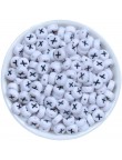 Perle Alphabet 7mm x 4mm Blanc Ecriture Noir Lettre au Choix