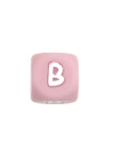 Perles Silicone Lettre Alphabet 12mm Rose