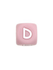 Perles Silicone Lettre Alphabet 12mm Rose