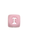 Perles Silicone Lettre Alphabet 12mm Rose