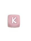 Perles Silicone Lettre Alphabet 12mm Rose
