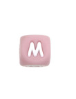 Perles Silicone Lettre Alphabet 12mm Rose