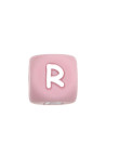 Perles Silicone Lettre Alphabet 12mm Rose