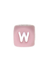 Perles Silicone Lettre Alphabet 12mm Rose