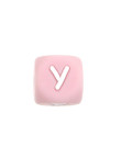 Perles Silicone Lettre Alphabet 12mm Rose