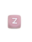 Perles Silicone Lettre Alphabet 12mm Rose