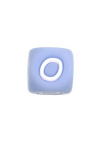 Perles Silicone Lettre Alphabet 12mm Bleu Clair