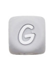 Perles Silicone Lettre Alphabet 12mm Gris