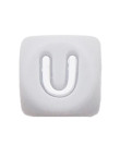 Perles Silicone Lettre Alphabet 12mm Gris