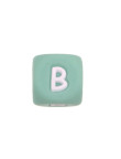 Perles Silicone Lettre Alphabet 12mm Vert Tilleul