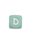 Perles Silicone Lettre Alphabet 12mm Vert Tilleul