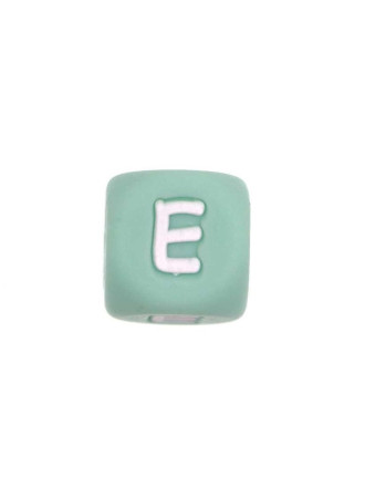 Perles Silicone Lettre Alphabet 12mm Vert Tilleul