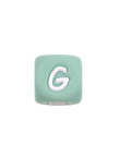 Perles Silicone Lettre Alphabet 12mm Vert Tilleul
