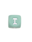 Perles Silicone Lettre Alphabet 12mm Vert Tilleul