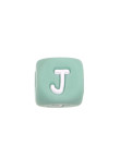 Perles Silicone Lettre Alphabet 12mm Vert Tilleul