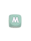 Perles Silicone Lettre Alphabet 12mm Vert Tilleul