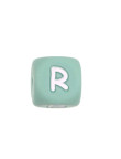 Perles Silicone Lettre Alphabet 12mm Vert Tilleul