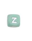 Perles Silicone Lettre Alphabet 12mm Vert Tilleul