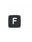Perles Silicone Lettre Alphabet 12mm Noir