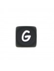 Perles Silicone Lettre Alphabet 12mm Noir
