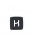 Perles Silicone Lettre Alphabet 12mm Noir