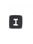 Perles Silicone Lettre Alphabet 12mm Noir