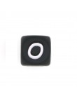 Perles Silicone Lettre Alphabet 12mm Noir