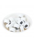 Perles Silicone Lettre Alphabet Rond 12mm Blanche