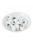 Perles Silicone Lettre Alphabet Rond 12mm Blanche