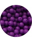 10 Perles Silicone 9mm Couleur Violet Foncé