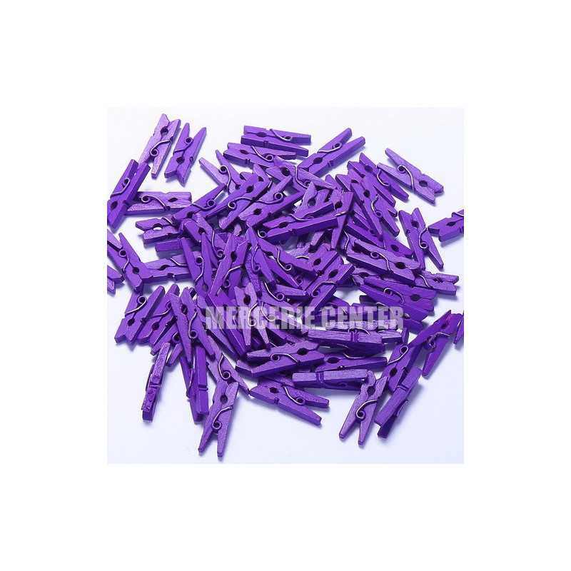 10 Mini Pinces à Linge couleur Violet