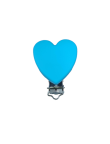 Clip Silicone Attache Coeur Turquoise