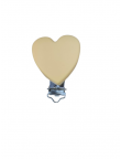 Clip Silicone Attache Coeur Jaune Brun