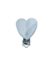 Clip Silicone Attache Coeur Blanc Marbré Gris