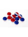 20 Perles en Acrylique 8mm Bleu Blanc Rouge, Drapeau France