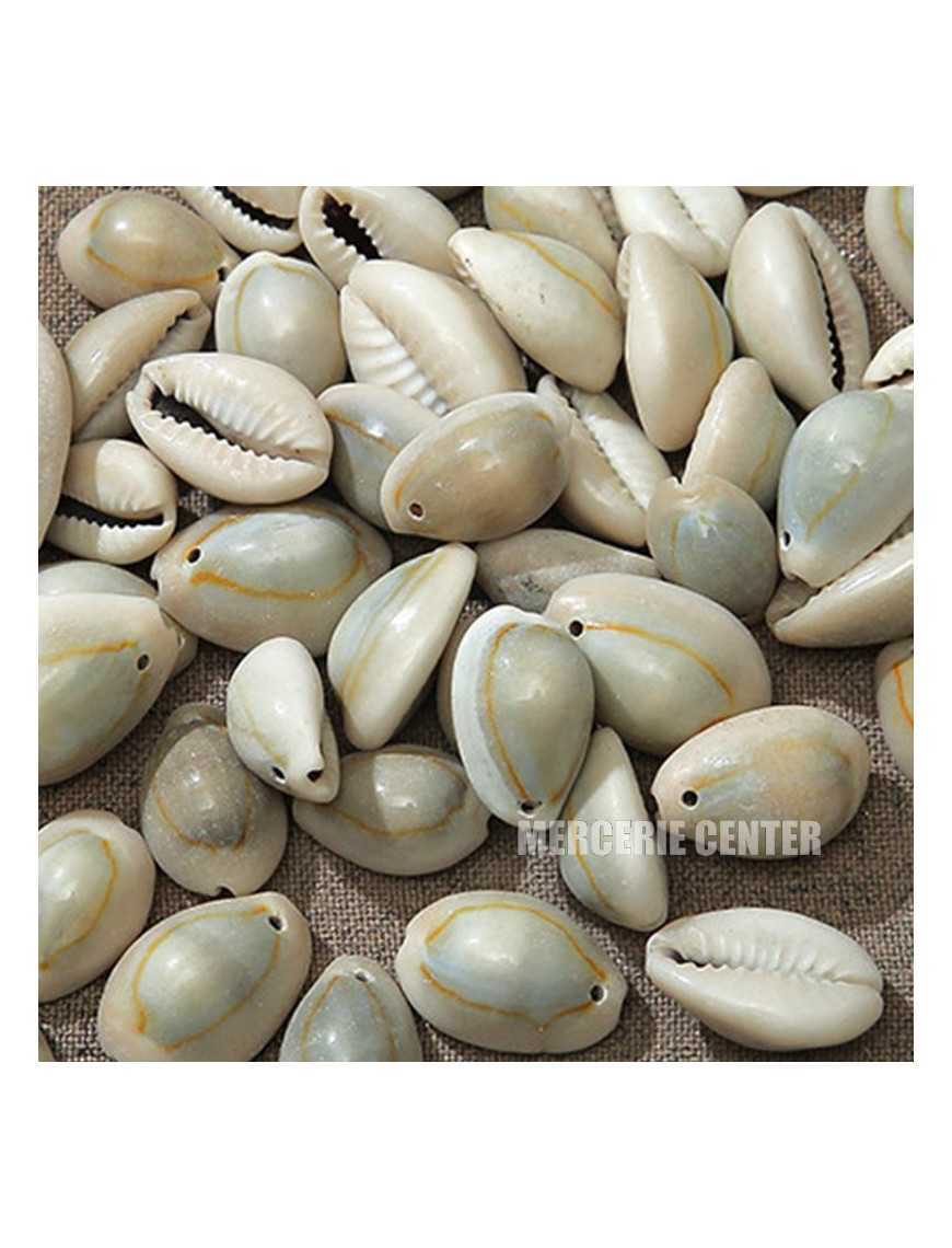 10 Perles Coquillages de Cauris Naturelle Porcalaine 18mm x 13mm - 14mm x 10mm